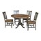 International Concepts Round 36 in Rd Extension Dining table, 4 RTA chairs, Hickory/Washed Coal, 36 W, 48 L, 29.3 in H, Wood K45-36RXT-C10-4 - alternate 1